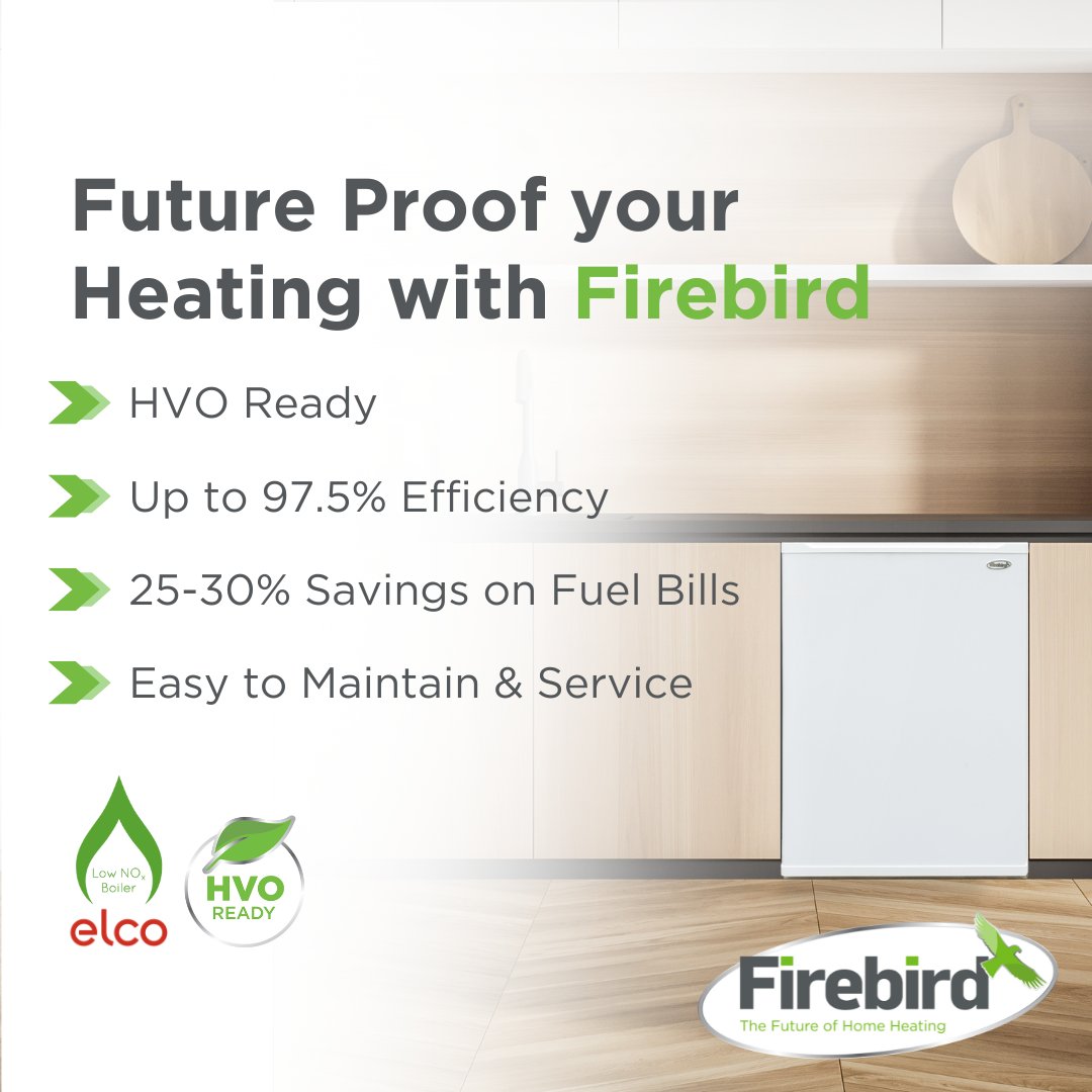 Upgrade from a standard boiler to a Firebird condensing boiler now! Save 25-30% on fuel bills and cut carbon emissions. Firebird boilers lead the market in efficiency and are HVO ready.