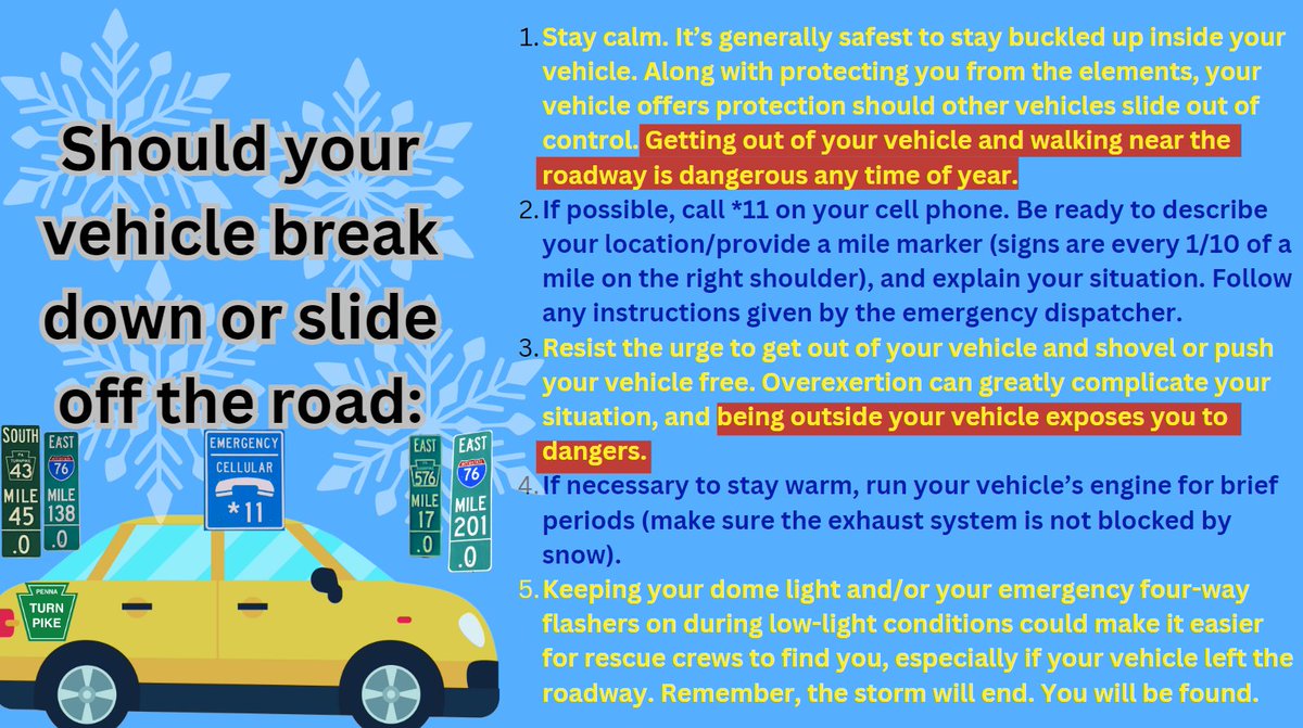 Snow is expected across the #PaTurnpike this morning. The accumulating snowfall will be in western Pennsylvania on Toll I-376, Toll PA 576, Toll PA 43, Toll PA 66, and from the Ohio State line to the east of the Allegheny Tunnel (milepost 123.3) on I-76. Northeast PA on I-476