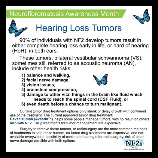 nf2biosolution1's tweet photo. Continuing our midweek knowledge today,
All about Hearing loss tumours
credit NF2 Information & Services
#endNF2 #NF2awareness #neurofibromatosistype2
#NF2support #nf2 #nf2family #nf2warrior #LetstalkNF2
#nf2charity #nf2cure #nf2treatment #nf2gene #nf2chromosome22 https://t.co/nrtmEQZXTD