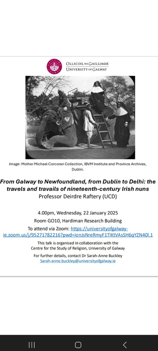 Click here to register for upcoming research seminar with our visiting academic, Prof. Deirdre Rafferty, UCD (in collaboration with @historyatgalway)
universityofgalwayie.zoom.us/j/95271782216?…