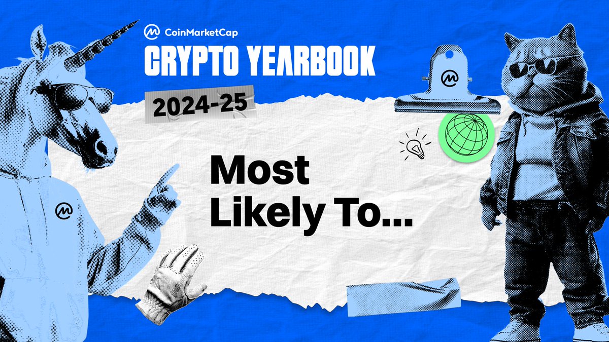 CoinMarketCap's tweet photo. 🗳️ 'Most Likely To...' Yearbook Polls are Live!

Vote on projects and trends you believe have the highest probability of coming true in 2025.

Make your predictions 👉 https://t.co/xBpVfpADN2

1/4 https://t.co/jbbp7urtNY