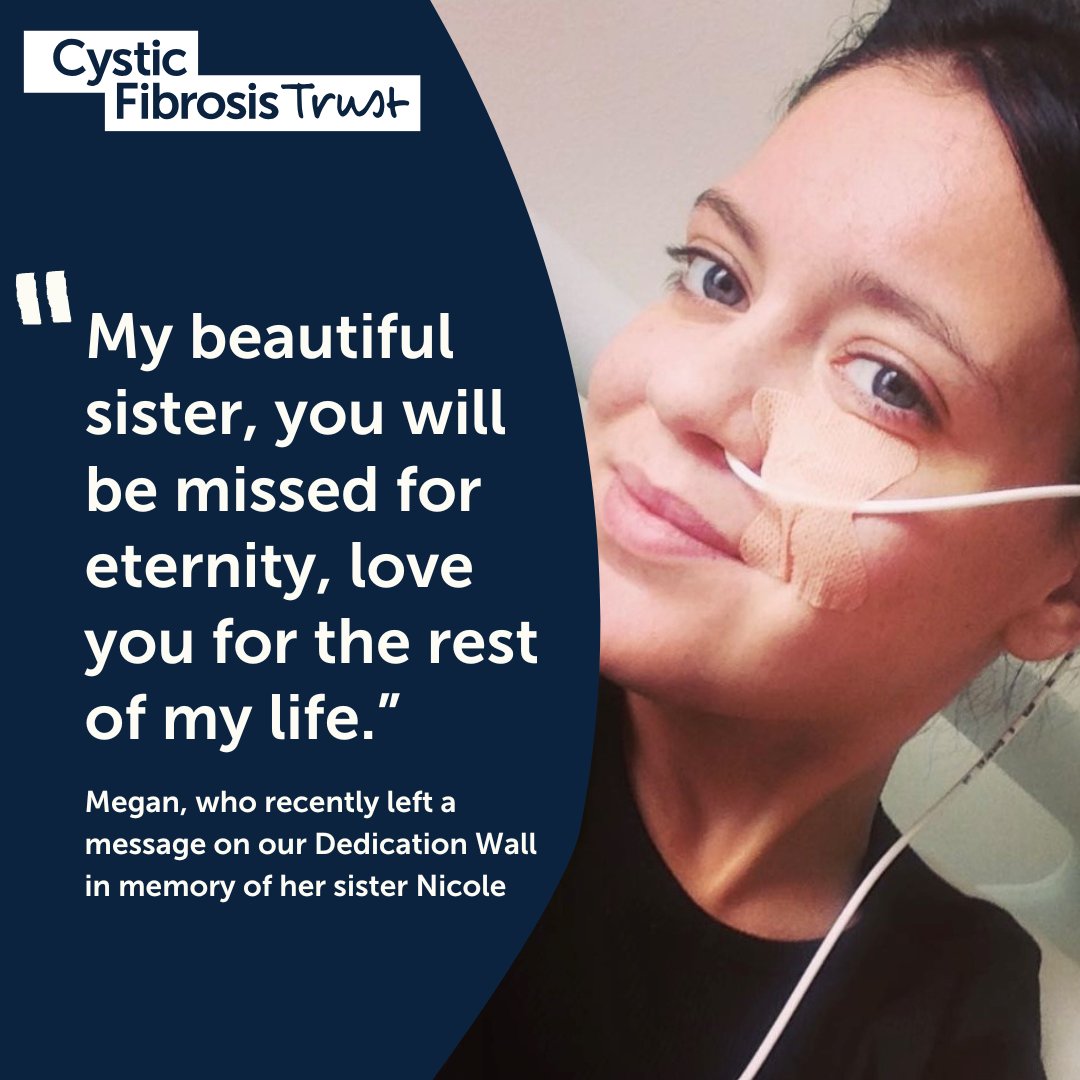 Cystic Fibrosis Trust (@cftrust) on Twitter photo Our Dedication Wall will continue to be there all year for anyone to share a thought, a picture, or a message for someone they are missing.
Visit our Dedication Wall or get in touch with our In Memory Officer at susan.jackson@cysticfibrosis.org.uk
➡️ ow.ly/brZT50UHvTq Our Dedication Wall will continue to be there all year for anyone to share a thought, a picture, or a message for someone they are missing.
Visit our Dedication Wall or get in touch with our In Memory Officer at susan.jackson@cysticfibrosis.org.uk
➡️ ow.ly/brZT50UHvTq