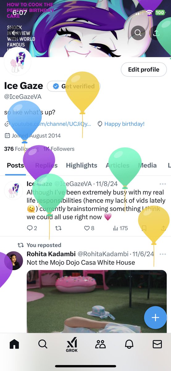 IceGazeVA's tweet photo. One thing that always makes me smile is seeing the balloons here on my bday 🥰 https://t.co/WgMn63DFmV