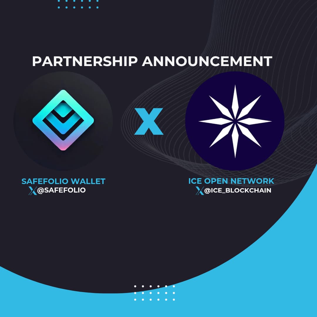 SafeFolio's tweet image. 🚀 Official Partnership Announcement! 🚀

We are absolutely thrilled to announce our exciting new partnership with @ice_blockchain! 🌐💎

This collaboration marks a monumental step forward as we join forces to integrate the Ice Open Network into SafeFolio Wallet. Once the ION…