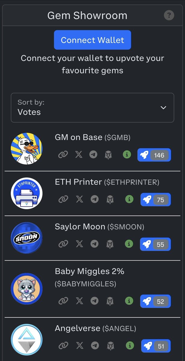 GemsofBase's tweet image. Don&apos;t forget to check our showroom to see our full collection of based gems 💎

gemsofbase.com/showroom

@gm_base are leading the way with the most community upvotes, followed by @RealETHPrinter, @SaylorMoonBase, @OGBabyMiggles &amp;amp; @realAngelVerse 

$GMB #ETHPRINTER $SMOON…