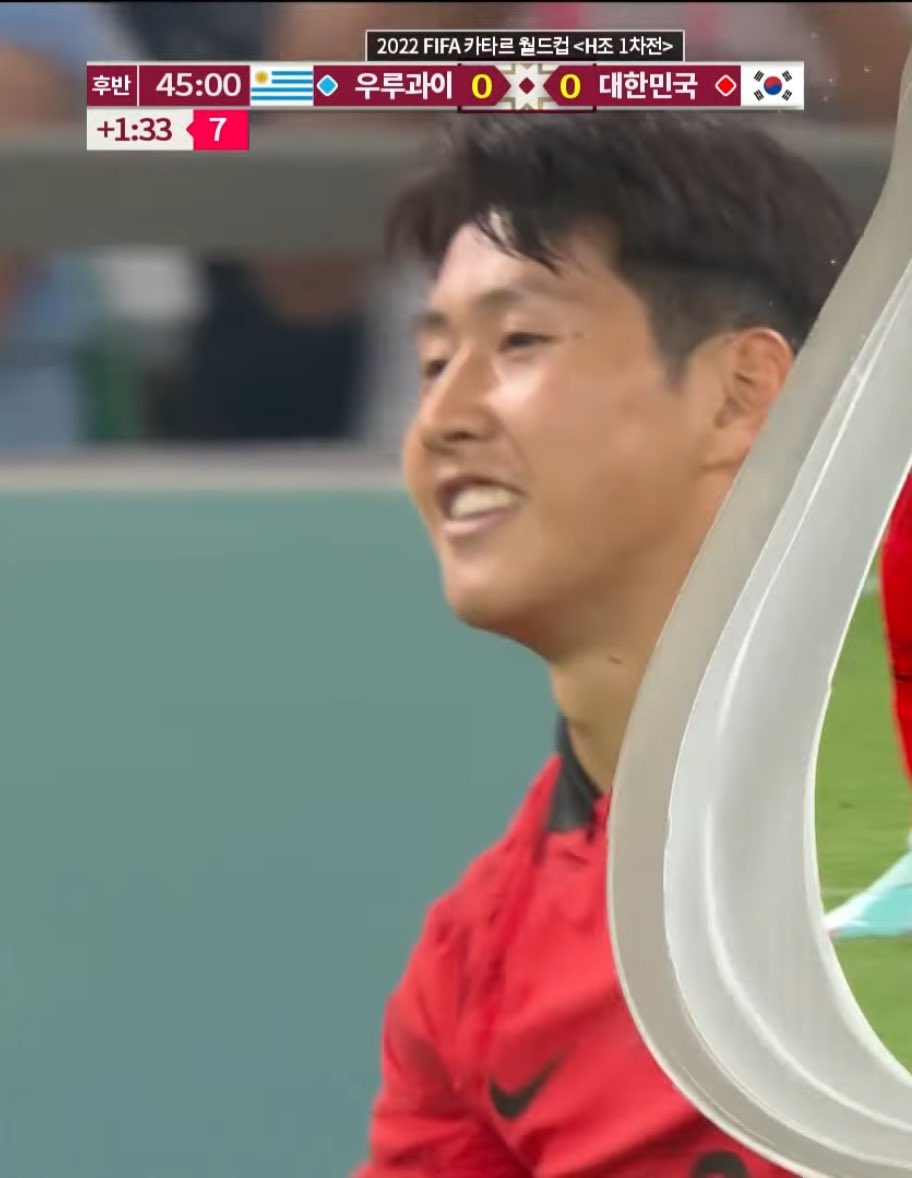 This match was Kang-in’s World Cup debut. 

He came onto the pitch in the 74th minute and made a significant impact on South Korea’s performance 

Right after Valverde’s tackle👍, he got up with a bright smile. 😁

It was truly impressive❕
He was enjoying the game.🐯🔥👏👏