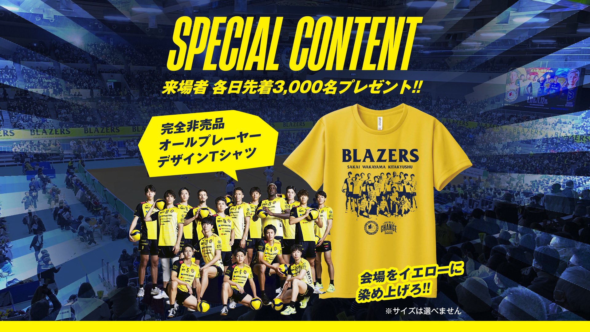 堺ブレイザーズ Tシャツ バレーボール バレーボール日本製鉄堺ブレイザーズ 応援Tシャツ 2種類セット