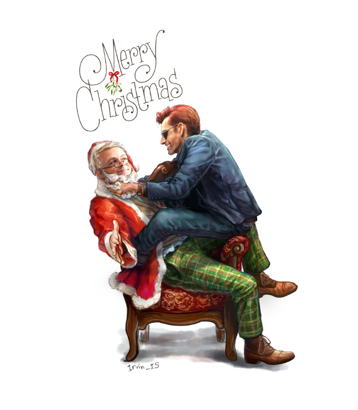 Removed from Naughty List (for one day). With thanks to Rebecca Kat Mauri. #goodomens #GoodOmens2 
#crowley #aziraphale #aziracrow  #ineffablehusbands #michaelsheen #davidtennant