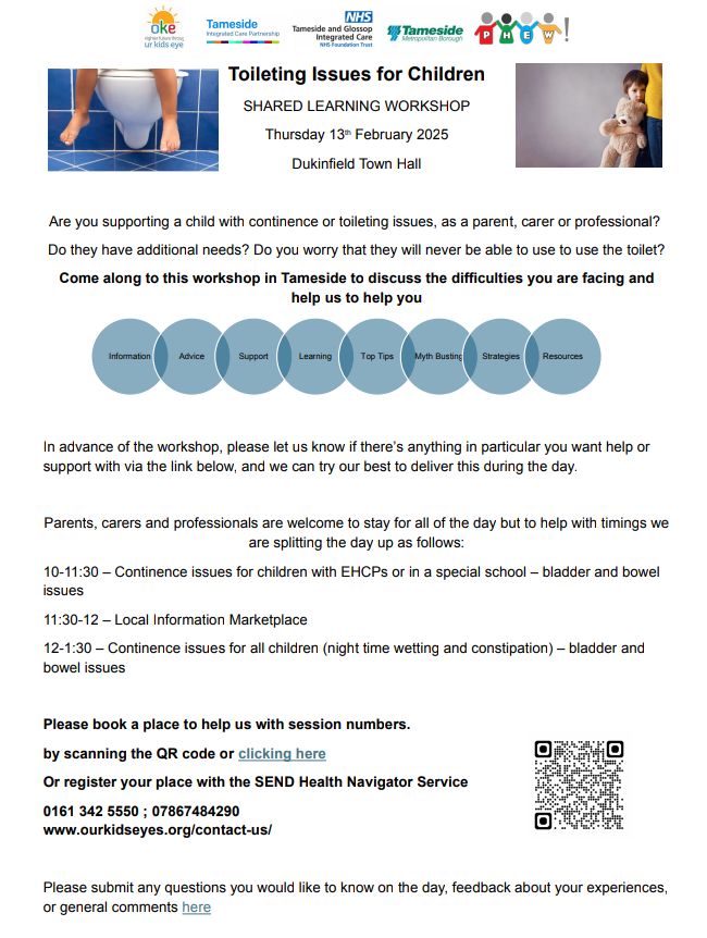 schoolnursestgh's tweet image. Are you a parent, carer or professional who has to support children with #additionalneeds who have #toileting issues? This is the training for you: