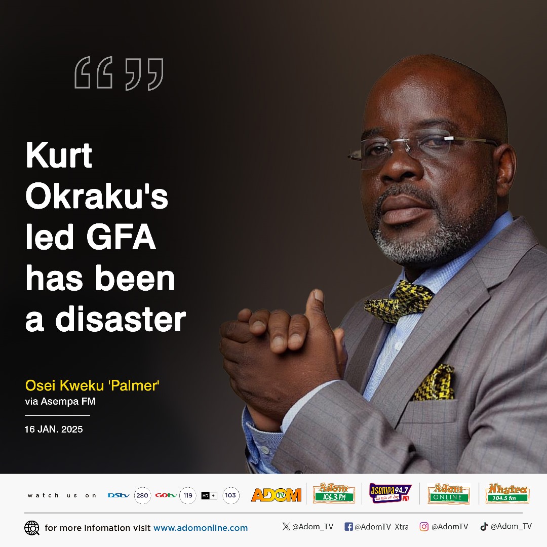 adom_tv's tweet image. Kurt Okraku's led GFA has been a disaster - Osei Kweku 'Palmer' via Asempa FM

#AdomSports