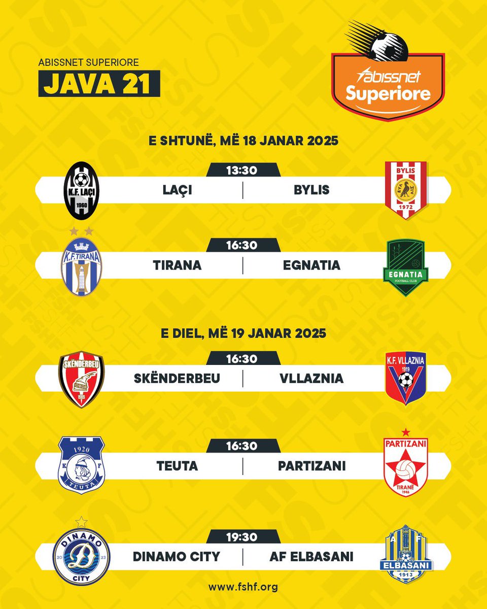 FSHForg's tweet image. ⚽ Abissnet Superiore
🗓 Java 2️⃣1️⃣

#abissnetsuperiore | #java21 #futboll #fshf