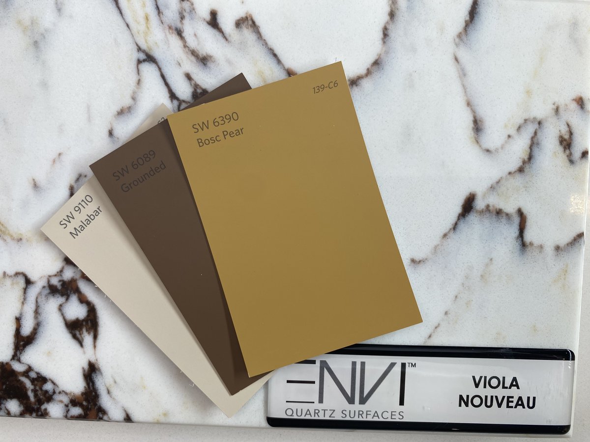 LakesideSurface's tweet photo. ✨ Designing your dream kitchen in 2025? These @SherwinWilliams 2025 color capsule shades are perfectly on trend!

We love how these align with the top kitchen trends - warm woods, natural materials, and spaces that promote wellness.

#ColorTrends #DesignInspo #KitchenInspiration https://t.co/1zfeZizWmk