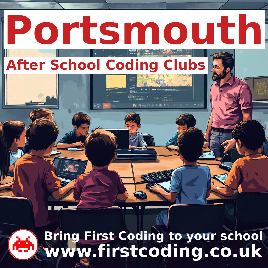 FirstCoding's tweet image. Ignite young minds with after school coding and 3d printing clubs in Portsmouth!
Bring First Coding to your school today. Download our Head Teacher’s letter from our website or email our Portsmouth manager, Tom at tom@firstcoding.co.uk for more details.