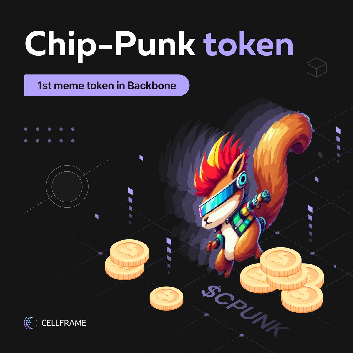 🎉 At the very beginning of 2025, a new token CPUNK was launched in the Backbone network and on the Cellframe DEX. This is not just the first meme token in the Cellframe mainnet — it is a meme token with quantum security!

The Chip-Punk project (cpunk.club) was