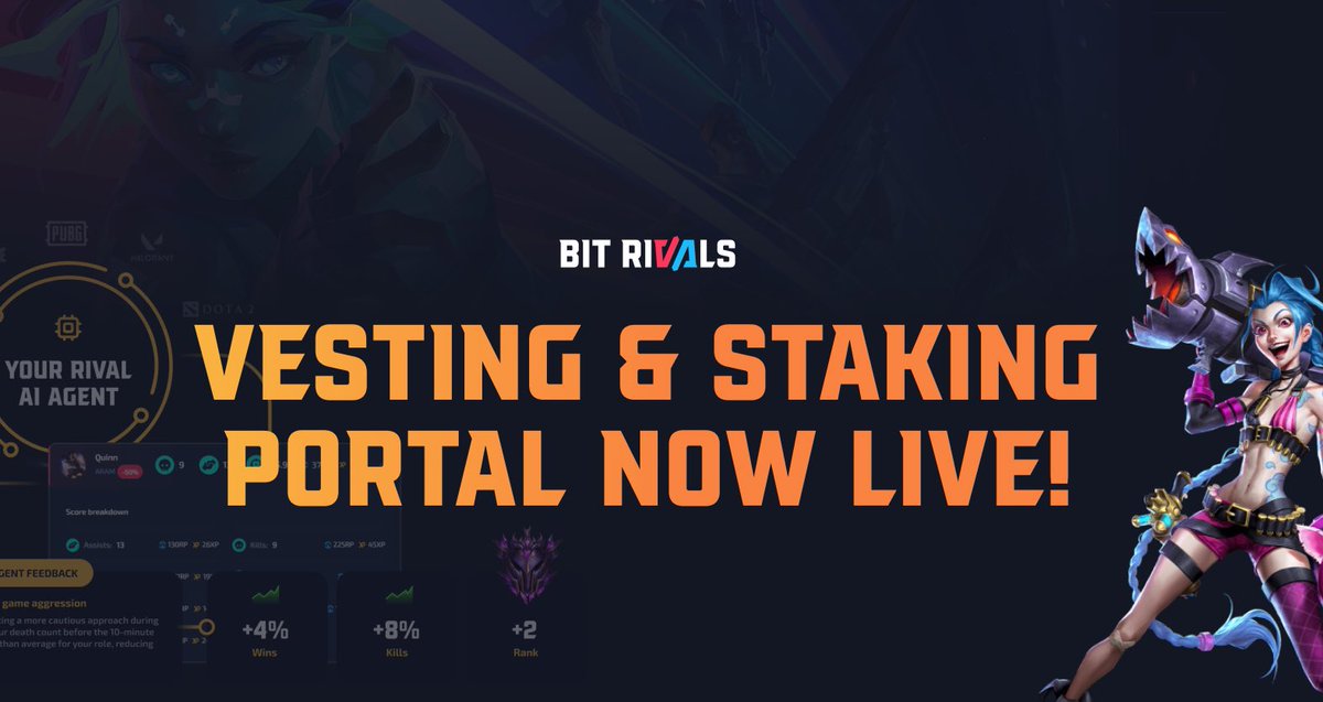 🚨 ATTENTION RIVALRY 🚨 

We have AMAZING news! Our Vesting &amp; Staking portals are now LIVE! 

🔑 Vesting Portal —&gt; vesting.bitrivals.app

🔐 Staking Portal —&gt; staking.bitrivals.app (Earn up to 50% APR!)

Please be vigilant when clicking links! Make sure they come from our