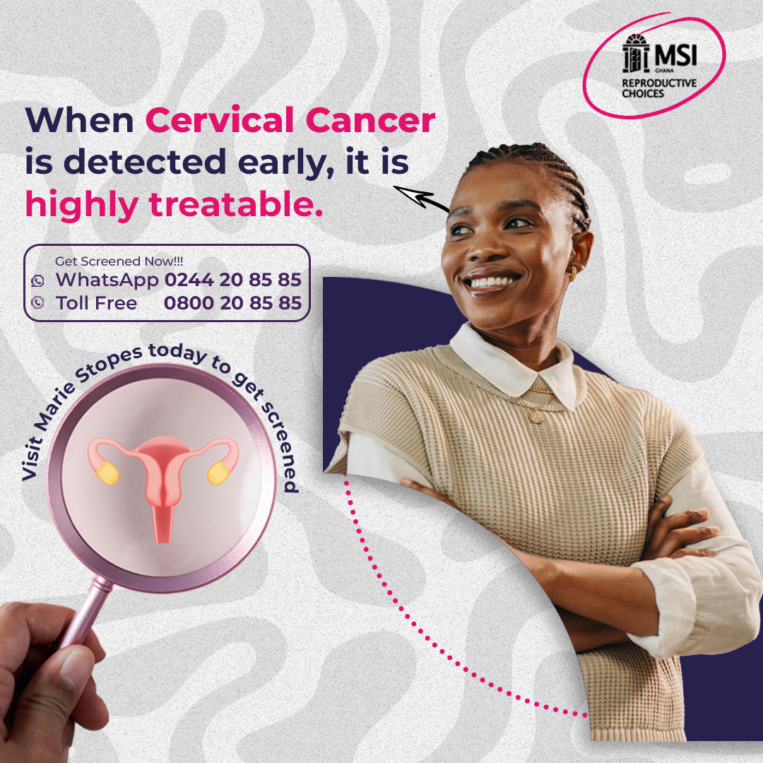 MarieStopes_Gh's tweet photo. January is Cervical Cancer awareness month! Have you gone for a screening yet???
Call 0800208585 or WhatsApp 0244208585 to book an appointment.
#MarieStopesGh #papsmeartest #CervicalCancerAwarenessMonth https://t.co/Iye7zQI3Bx