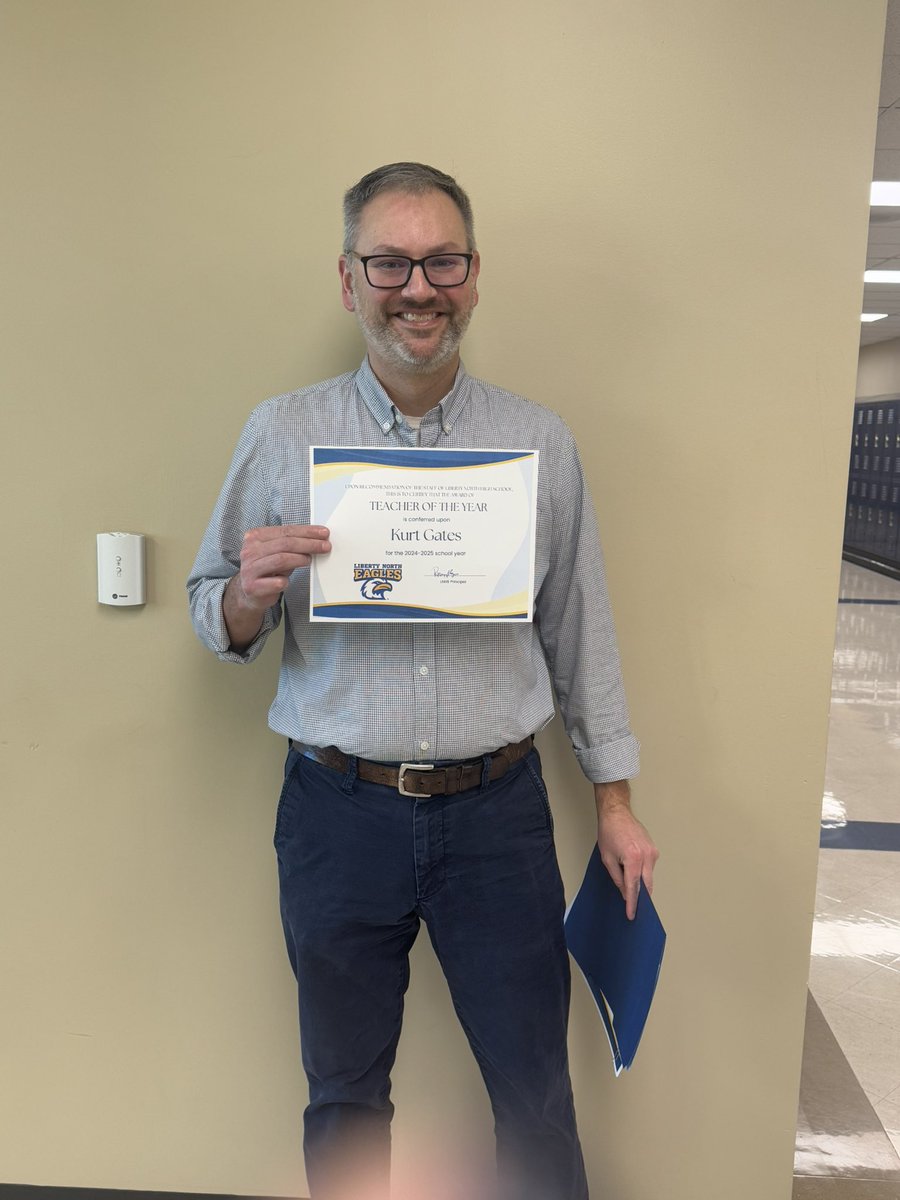 Congrats to our Teacher of the Year recipient Mr. Kurt Gates!  We appreciate his leadership and always putting the needs to students first!