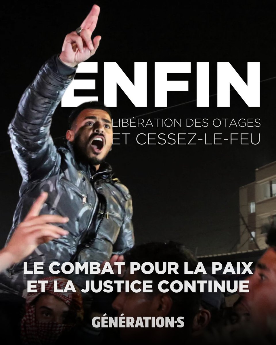 🇵🇸 Enfin, le cessez-le-feu et la libération des otages.

C'est un immense soulagement, mais le combat pour une paix durable, la justice et la fin des oppressions continue.

La mort de dizaines de milliers de personnes ne peut pas rester impunie.