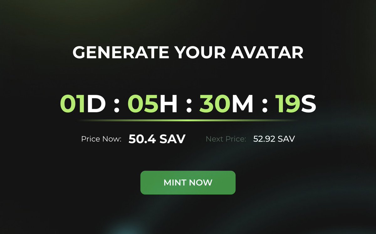 iSaver_official's tweet image. Good morning everyone! ☀️

1 day left before generation cost increases ⌛️
💹 Prices will go up by 5% every three months

Generate your Avatar - avatars.isaver.io
They are the central character of our project 🛸

And follow us! 😉

#NFTs #DeFi #onPolygon #Web3 #Crypto