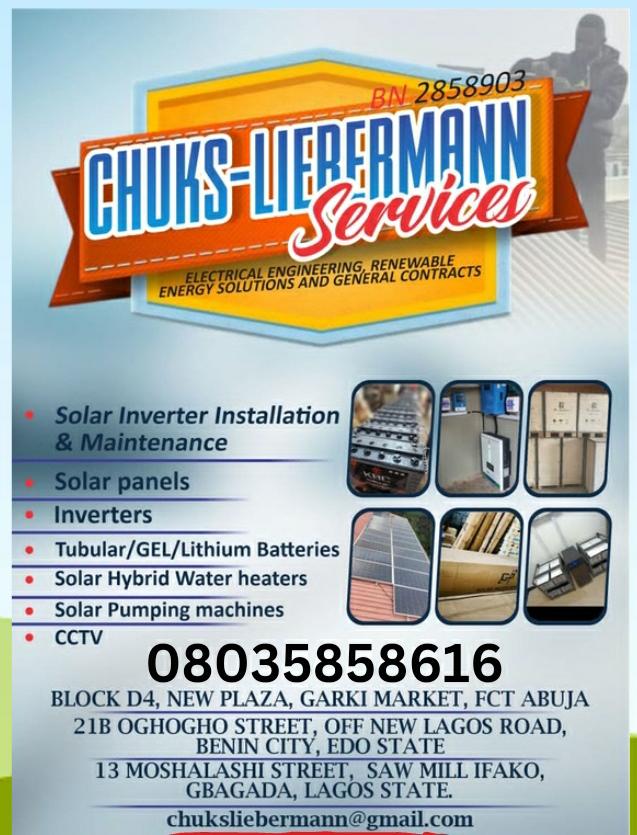 chukswash's tweet image. Electrical engineering and renewable energy solutions. Nationwide delivery.
Link in bio.