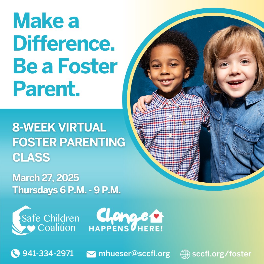Imagine offering a child care and belonging—and changing their life forever. Feeling called to do something meaningful? Start your foster journey with our 8-week Virtual Foster Parenting Class. Learn more: sccfl.org/foster