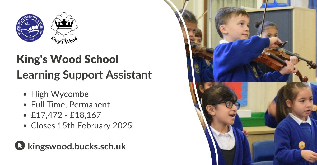 teachbucks's tweet image. King's Wood School have two vacancies for Learning Support Assistants to come and join their Team. Find out more here: jobs.buckinghamshire.gov.uk/job_detail/324…
#LearningSupportAssistant #JobsinSchools #EducationJobs #Education #Schools #Learning #SupportJobs #TeachLife #TeachBucks