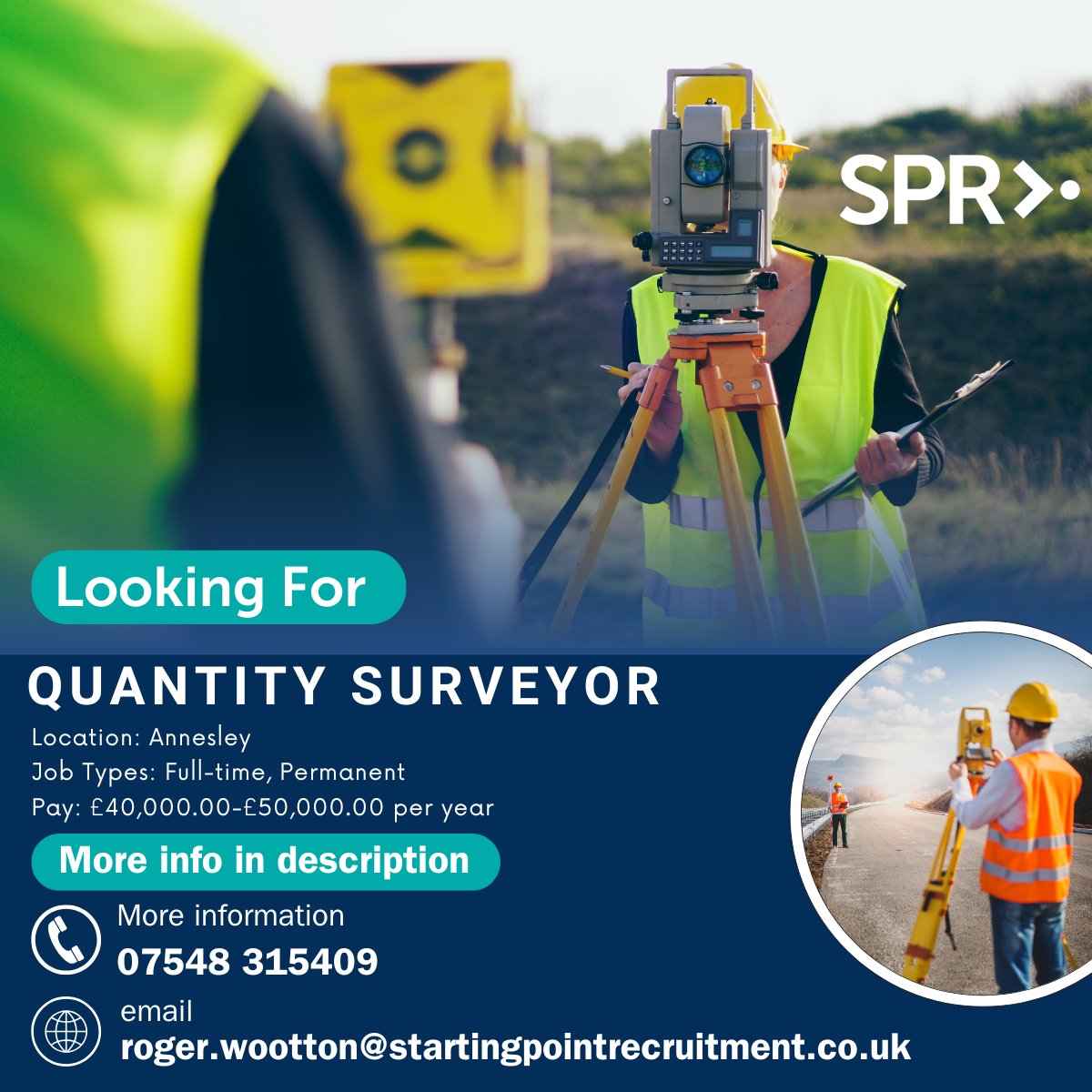 Quantity Surveyor – Environment

Location: Annesley
Competitive Salary + Comprehensive Benefits

Job Types: Full-time, Permanent
Pay: £40,000.00-£50,000.00 per year

Email: roger.wootton@startingpointrecruitment.co.uk ​

Call: 07548 315 409