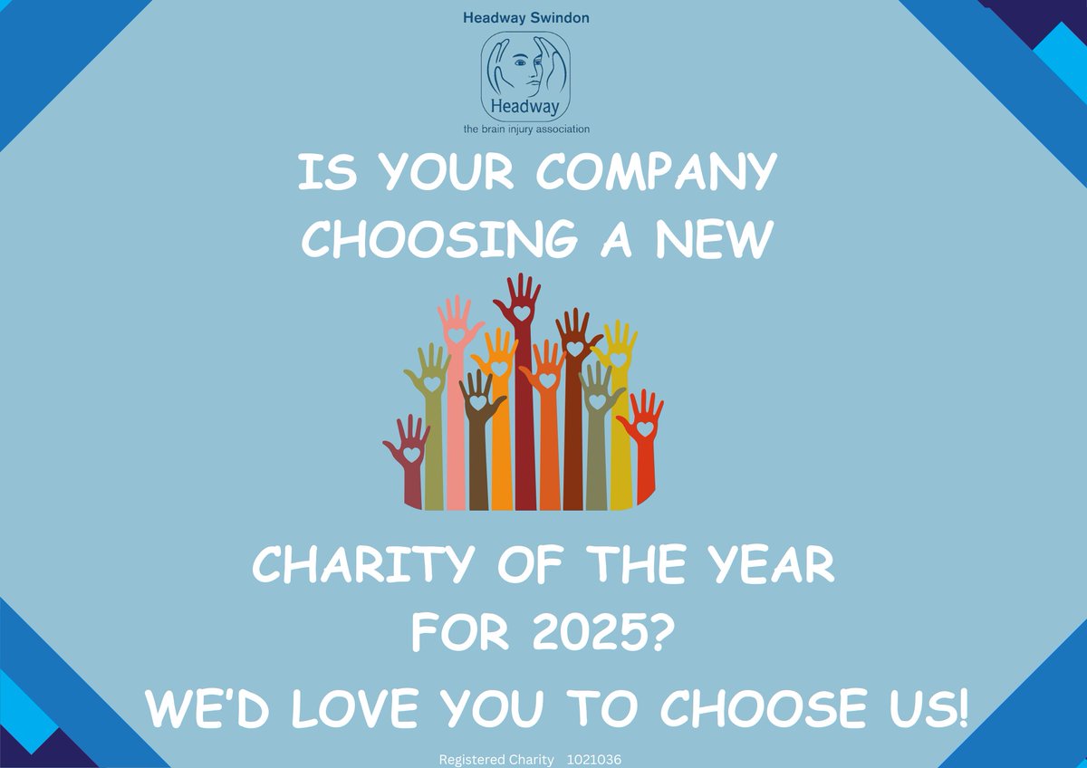 Are you looking for a local charity to support in 2025? HEADWAY SWINDON supports adults with brain injuries and seeks corporate sponsors, fundraisers, and donations.
If this is something you would be interested in please contact us:
📧 Info@headwayswindon.org.uk
📞 01793 674820