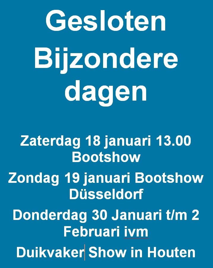 Let op aankomende weekend wijken onze openingstijden af!