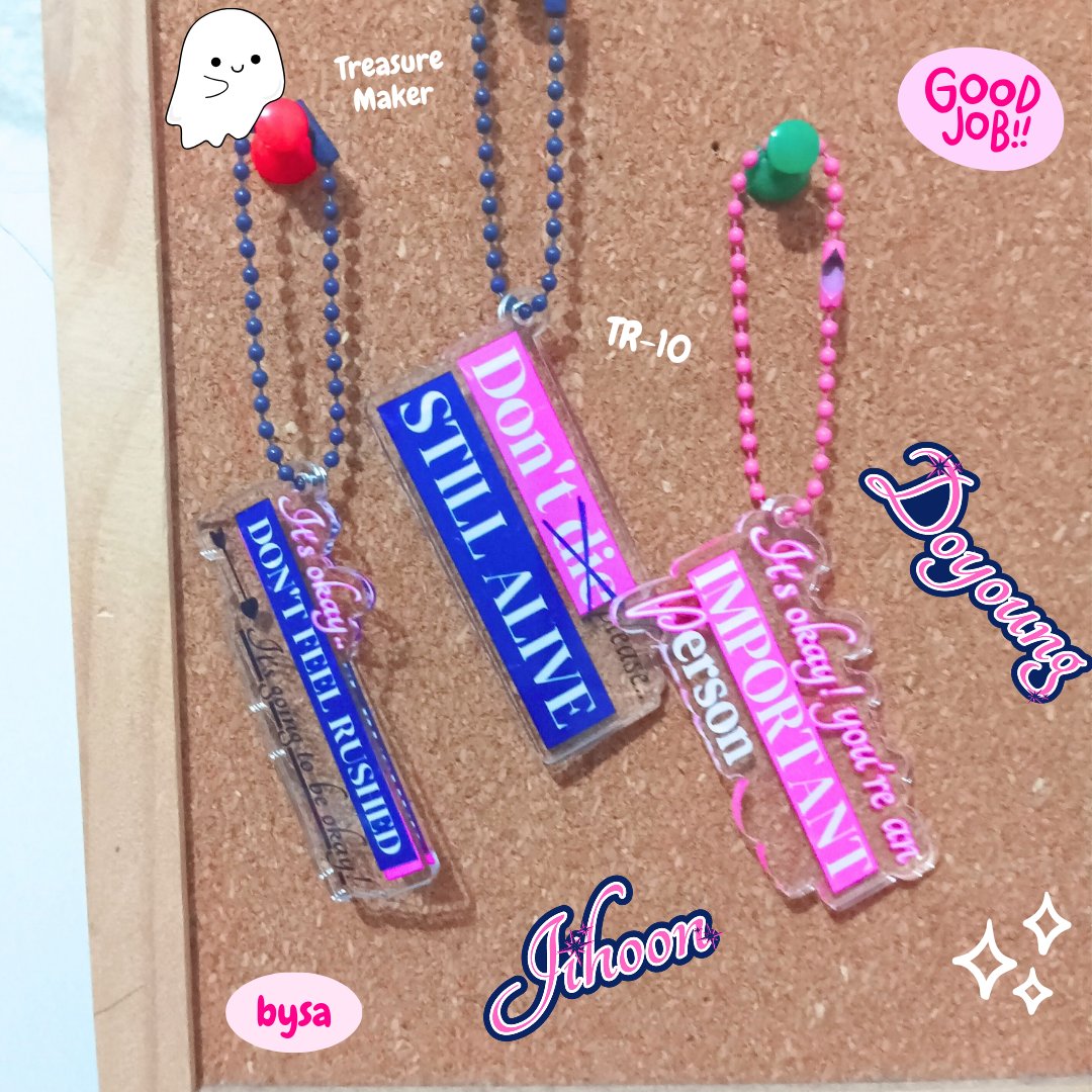 kimdobbysa's tweet photo. Aloo tumii~ Karena kata² treasure esp paji doy ini yang bikin aku masih mau hidup😬 Aku kepikiran untuk bikin keychain isinya kind words dari member treasure hope it will help you guys kalo lagi down jugaa🥹🩷

Apakah ada yang mau?
Drop @ nya ya! Help RT, thank youu🫶🏻 https://t.co/EWGJQkZJid
