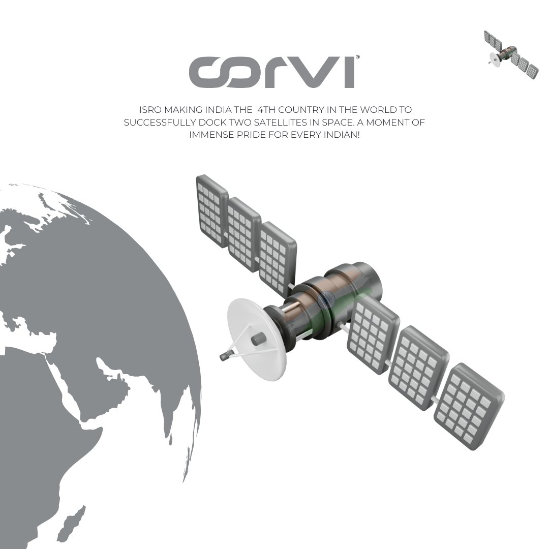 We congratulate ISRO for illuminating the world with innovation and excellence! 🚀  
#ISRO #SpaceDocking #ProudMoment #IndiaShinesBright #Corvi