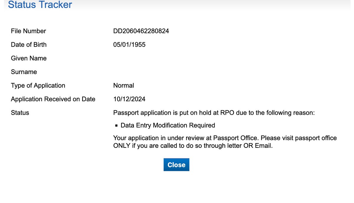 MeshCreation's tweet photo. @rpodehradun My mother's passport application (File No. DD2060462280824, DOB: 05/01/1955) is on hold at the RPO due to "Data Entry Modification Required." No letter or email has been received for further action. Kindly assist. #PassportSeva #Help https://t.co/6mPFWkEG6w