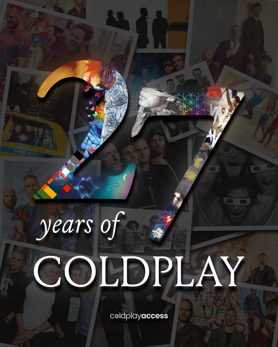 coldplayaccess's tweet photo. Happy 27th Anniversary, Coldplay!

On this day, 27 years ago in 1998, Chris, Jonny, Will, and Guy took the stage for the first time as “Starfish,” playing for 100 people at The Laurel Tree in Camden, London.

The beginning of an incredible journey that turned their music into the soundtrack of millions around the world. Thank you, @coldplay! 💛❤️🩵💜💚