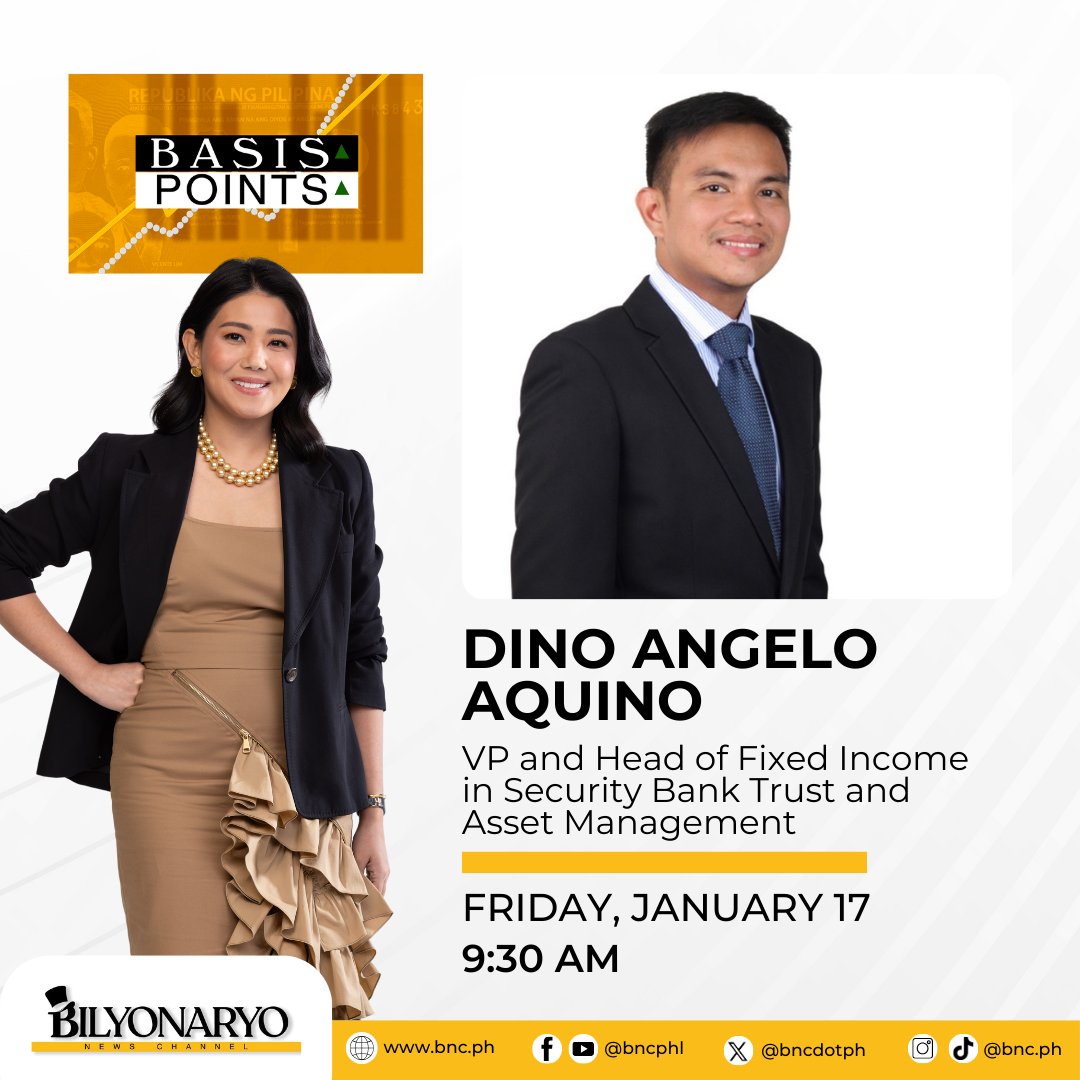 bncdotph's tweet image. Is it time to bet on bonds? With interest rates shifting, where does the Philippine bond market stand? Tune in as we break it down with Dino Angelo Aquino on #BasisPoints with Maiki Oreta. 📉📈 #Finance #Investing #Bonds #Markets
