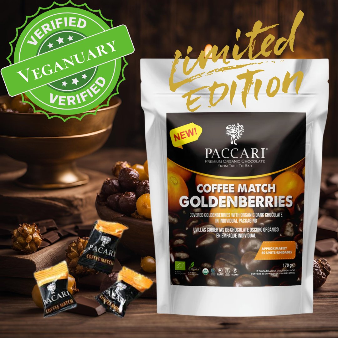 Grab yours before is gone! This is a exquisite bag of single wrapped Goldeberries covered in chocolate, great for trips and snacks!
Get it here!
paccarichocolate.uk
#vegan #veganuk #paccari #paccariuk  #chocolate #veganchocolate #chocolateaddict #onlineshopping #veganuary2025