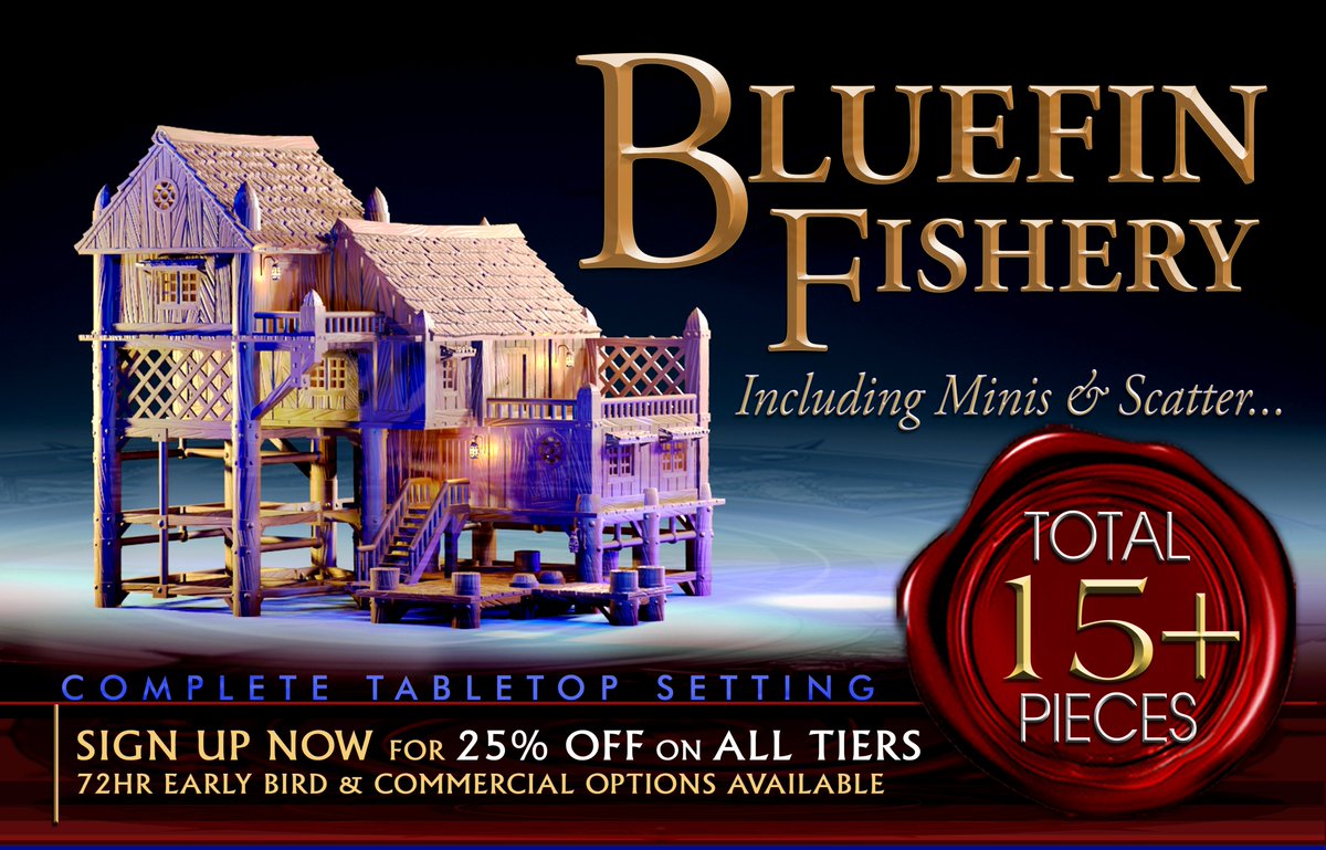 Bluefin Fishery is coming soon!
Sign up today and get a 25% discount on your pledge!

myminifactory.com/frontier/bluef…
