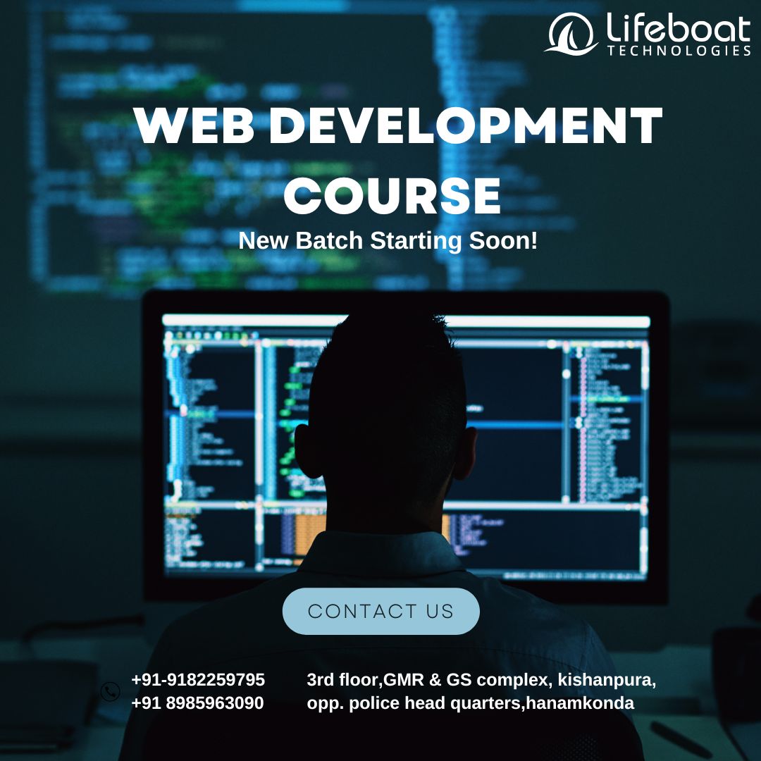 iamLifeboat's tweet image. Kickstart your career with our Web Development Course at Lifeboat Technologies in Hanamkonda! New batch starting soon – don't miss this chance to master the skills for a brighter future.
#webdevelopmentcourse #bestsoftwaretraininginstituteinstitute #hanamkonda_warangal