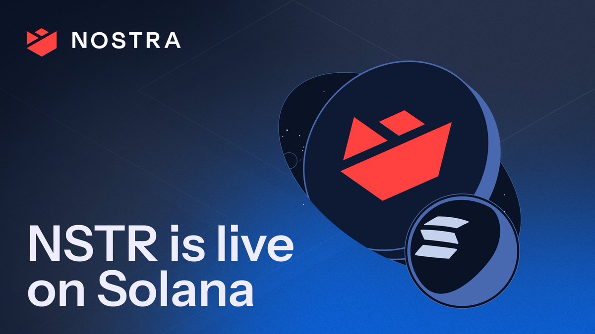 NSTR is live on Solana

You can now trade $NSTR on @RaydiumProtocol <a href="/JupiterExchange/">Jupiter</a> 

📜 CA: 

F2HE9krU9HkpnYvv9LKom3hB3Nvm8uZaThrmiE22Zdpy

📊 LP: 
raydium.io/clmm/create-po…

Let's go!🌹