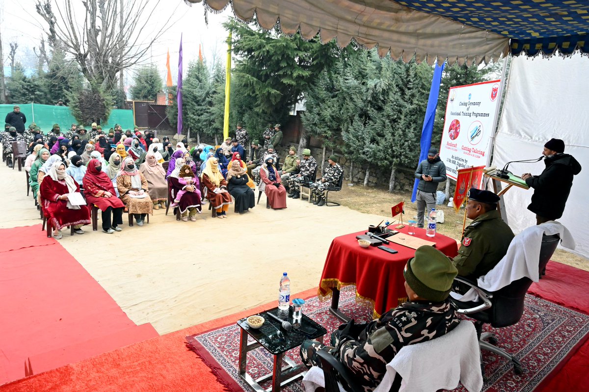 Closing Ceremony of Vocational Training Programs on Handicraft and Cutting &amp; Tailoring for 24 and 40 women, respectively, organized by the 13th Battalion SSB, Dignibal, was held on 16th January 2025 at Govt. Boys High School, Shuhama, Ganderbal (J&amp;K).