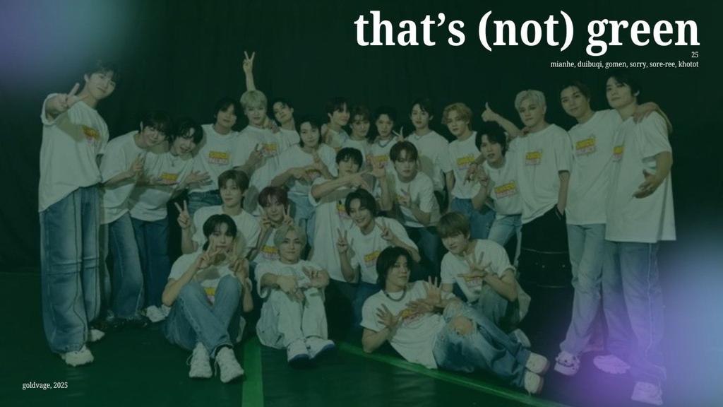 goldvage's tweet image. that's (not) green

nct ot25 local au,
written by goldvage ⏳