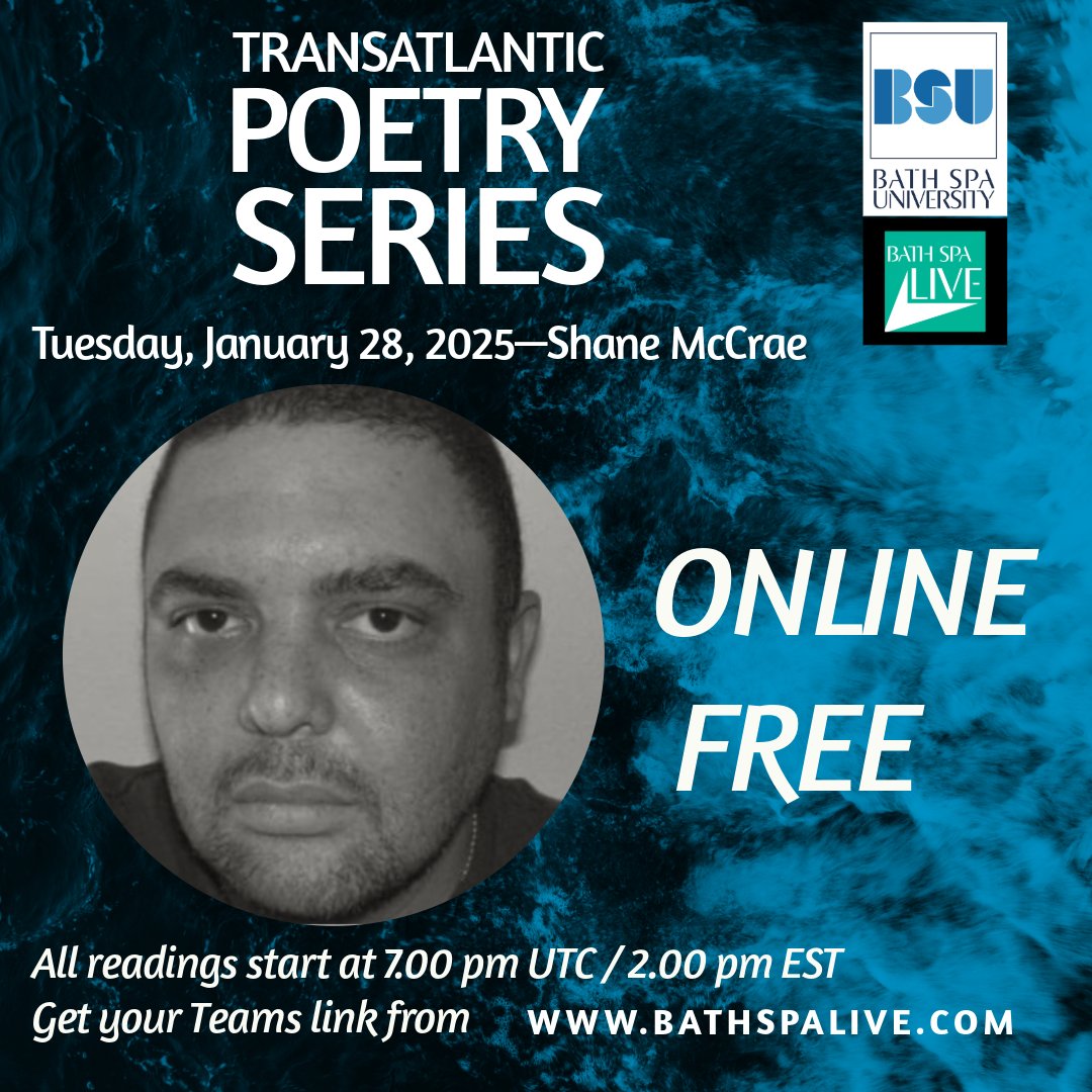 I am very excited that the next poet to read is the truly great Shane McCrae @akasomeguy Book your free ticket here ticketsource.co.uk/bathspalive/t-…
<a href="/PoetrySociety/">The Poetry Society</a> <a href="/POETSorg/">Academy of American Poets</a>