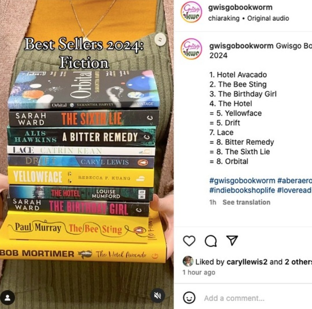 For authors whose publishers don't have a big marketing budget for them:

You can still make a difference in sales. 

Just you. 

My book The Hotel is No: 4 in Gwisgo Bookworm's Top 10 of 2024. 

My publisher had NOTHING to do with that - just me and a lovely bookshop. ❤️ 📚