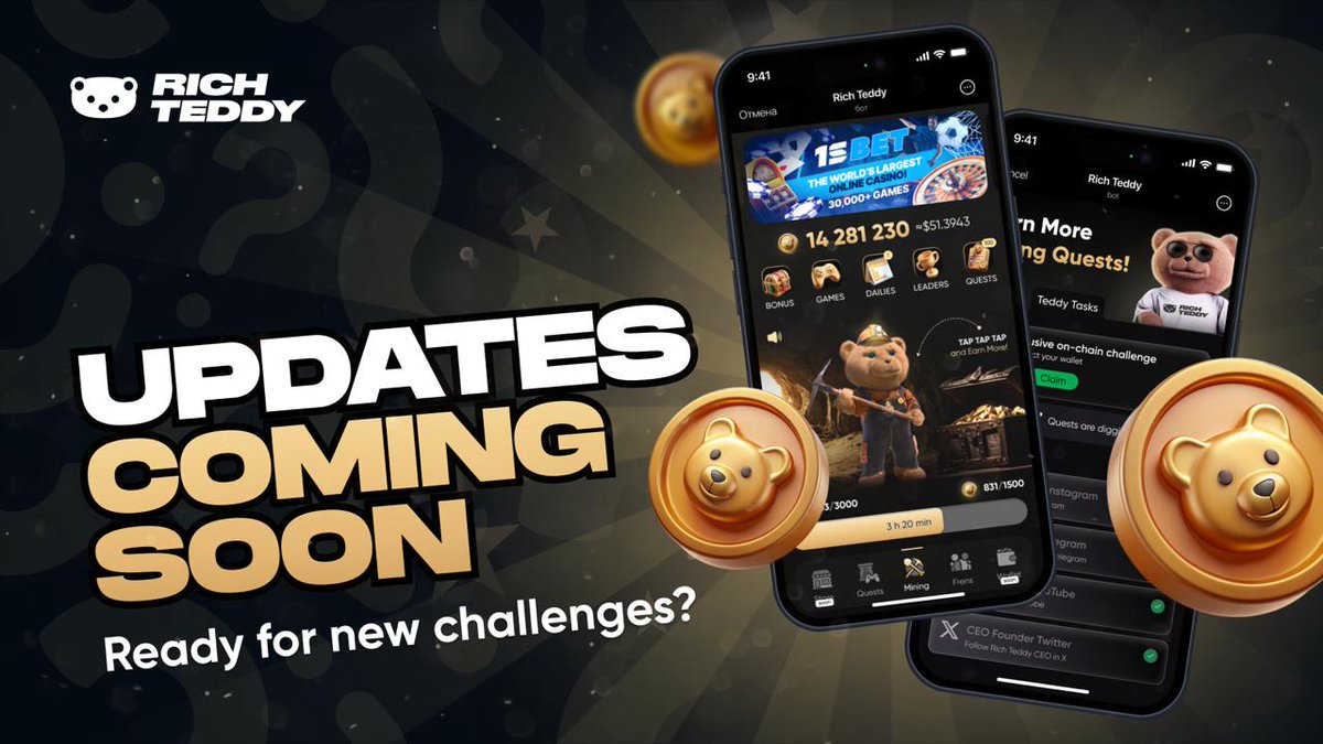 FEELING BORED? 😏

Don’t worry, we’ve got a bunch of exciting updates just for you! 🚀 New opportunities, bigger rewards, and loads of fun are coming your way very soon.

While we’re preparing SURPRISES, dive in, complete tasks, and claim your rewards right now! 💰

RICH TEDDY