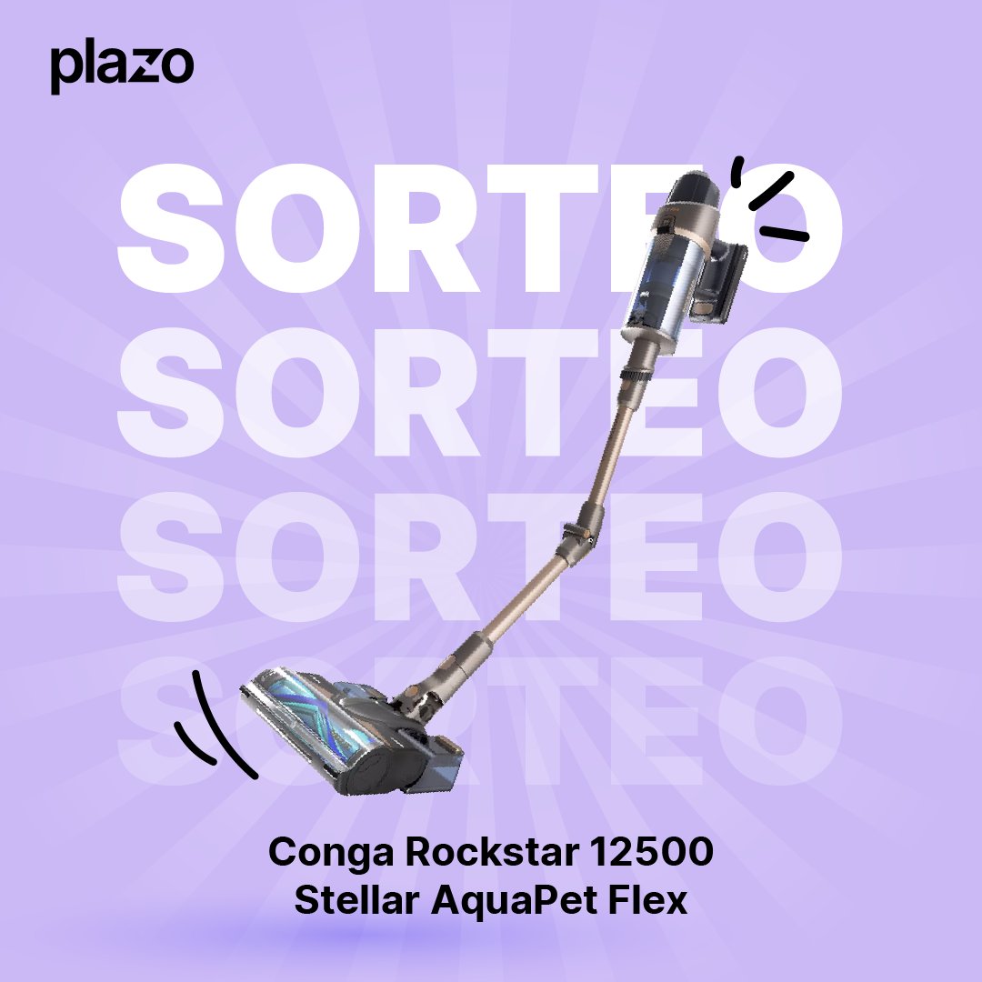 Este mes traemos #SORTEO de una #Conga Rockstar 12500 Stellar AquaPet Flex.
🧹
1️⃣ Síguenos <a href="/PlazoApp/">Plazo App</a>.
2️⃣ Dale like ❤️ y RT 🔁
3️⃣ Mencionan a 2 amigos. Puedes comentar tantas veces como quieras👯‍♂️

⏳ Tienes hasta el 31/01 a las 23:59 para participar. 

¡Mucha suerte! 🍀