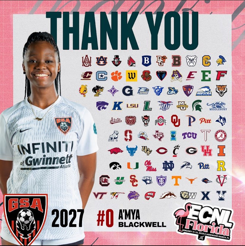 A’Mya Joi Blackwell (@joimya99402) on Twitter photo Thanks to all of the colleges/universities that came out to watch us play! I really appreciate the opportunity!
<a href="/gsa09ecnlgirls/">GSA ECNL 09 Girls</a>
@ecnlgirls
<a href="/PrepSoccer/">Prep Soccer ⚽️</a>
<a href="/TopDrawerSoccer/">TopDrawerSoccer</a>
<a href="/ImCollegeSoccer/">College Soccer Truth ™</a>
<a href="/ImYouthSoccer/">ECNL/GA/Recruiting/College Soccer</a>
<a href="/TheSoccerWire/">SoccerWire</a> Thanks to all of the colleges/universities that came out to watch us play! I really appreciate the opportunity!
<a href="/gsa09ecnlgirls/">GSA ECNL 09 Girls</a>
@ecnlgirls
<a href="/PrepSoccer/">Prep Soccer ⚽️</a>
<a href="/TopDrawerSoccer/">TopDrawerSoccer</a>
<a href="/ImCollegeSoccer/">College Soccer Truth ™</a>
<a href="/ImYouthSoccer/">ECNL/GA/Recruiting/College Soccer</a>
<a href="/TheSoccerWire/">SoccerWire</a>