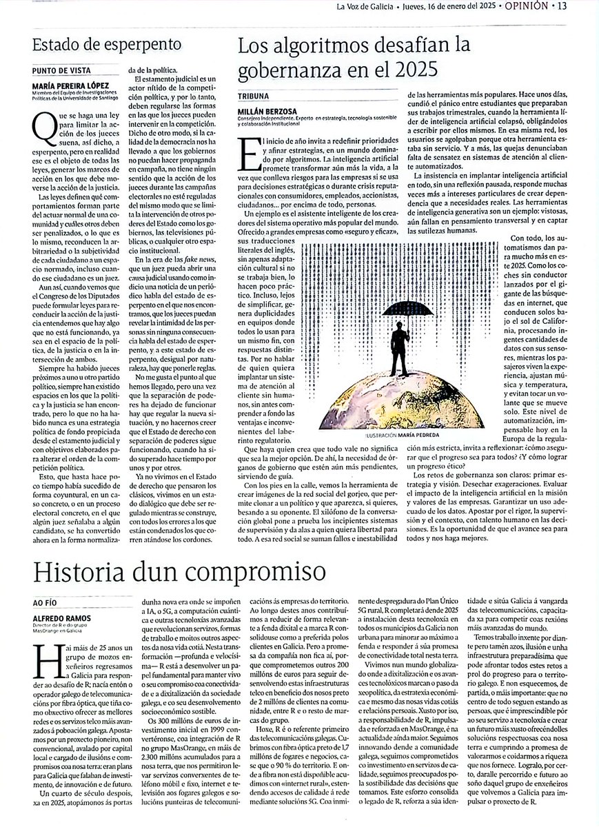 Millán I. Berzosa (@mberzosa) on Twitter photo Hoy en La Voz de Galicia escribo: 'Los algoritmos desafían la gobernanza en el 2025' lavozdegalicia.es/noticia/opinio… <a href="/lavozdegalicia/">La Voz de Galicia</a> Hoy en La Voz de Galicia escribo: 'Los algoritmos desafían la gobernanza en el 2025' lavozdegalicia.es/noticia/opinio… <a href="/lavozdegalicia/">La Voz de Galicia</a>