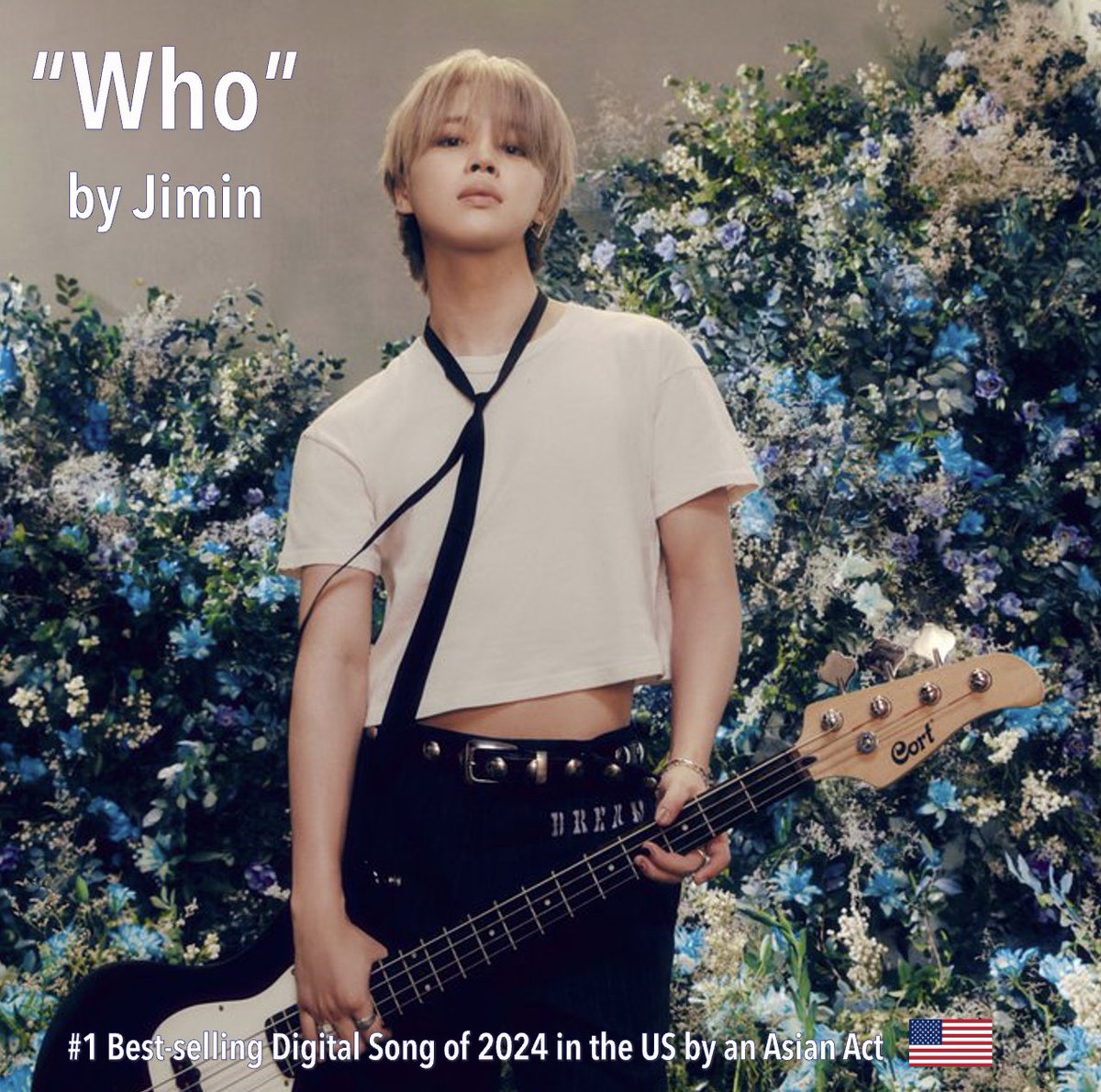 WORLDMUSICAWARD's tweet photo. #JIMIN's "Who" is the No. 1 best-selling Digital Song by an Asian Artist in the US in 2024 and is No. 8 overall on Luminate's Top 10 Digital Songs of 2024! 👏1⃣🔝💰🎧🎶🇺🇸✖️🌏👨‍🎤2⃣0⃣2⃣4⃣👑💙 
Jimin is the only K-Soloist to enter the rank of best-selling digital songs in the US for multiple years with  “Like Crazy” in 2023 and “Who” in 2024! 

#Jimin_Who #지민