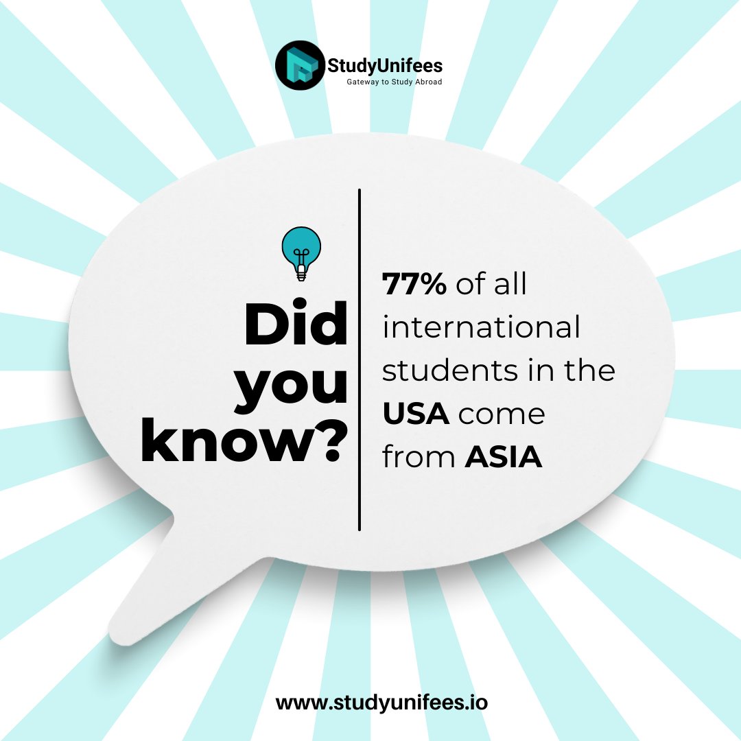 study_unifees's tweet photo. 🌏🎓 Did you know? 77% of international students in the USA come from Asia! 🇺🇸✨

Dreaming of studying abroad? Let’s turn that dream into reality. 🌟 Explore opportunities, gain global exposure, and shape your future with confidence! 🚀💼

#StudyAbroad #InternationalStudents https://t.co/lECNGyyukh