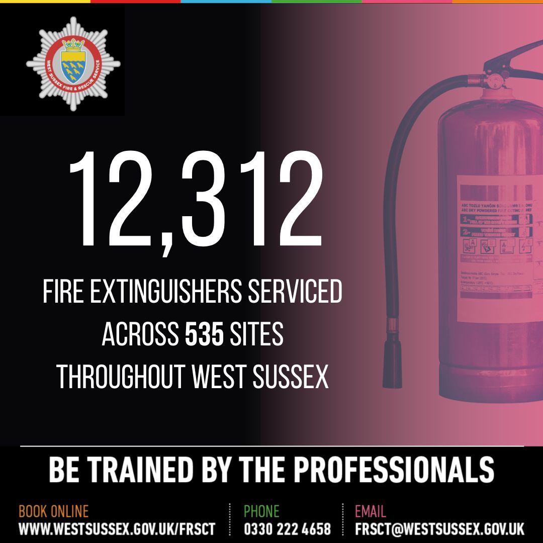 WSFRSTraining's tweet photo. 🏢 Is your workplace fire-ready?
🔥 Elevate your safety game with extinguisher supply and servicing from West Sussex Fire and Rescue Service's BAFE trained technicians.
Build a fire-safe environment! 
https://t.co/1NBmaWOiXL https://t.co/TUjXy6kIah