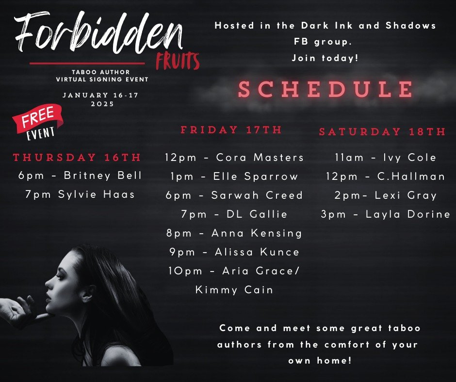 Sirens_Atheneum's tweet photo. I'm so excited to talk to everyone and hang out for an hour! It starts tonight, but I will be live on Friday at 9 p.m. Come check it out and find your new favorite author!

#authorsofTwitter #booksigning #RomanceReads https://t.co/Jg9MpOdVgn